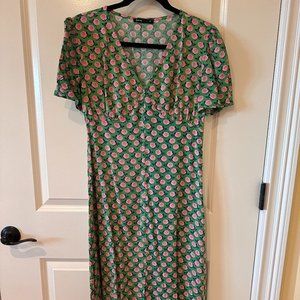 Short Sleeve Midi Dress Size M (Green)